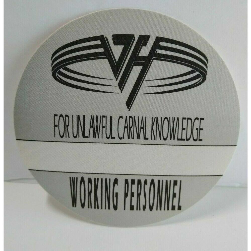 Van Halen Original Backstage Pass Original 1991 Carnal Knowledge Silver Eddie